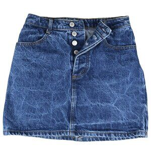 J. Galt 90's Y2K Vibe Mini Skirt Medium Blue Button fly Sz S (26-27)